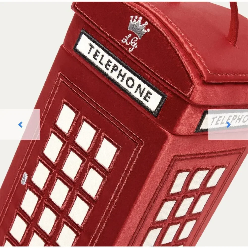 Lulu Guinness Red Phonebox Lulu Calling Statement Clutch British Designer NEW